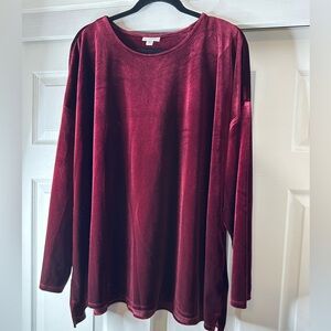 J. Jill woman Rich Burgundy Long Sleeve Top SZ 4X great for holidays